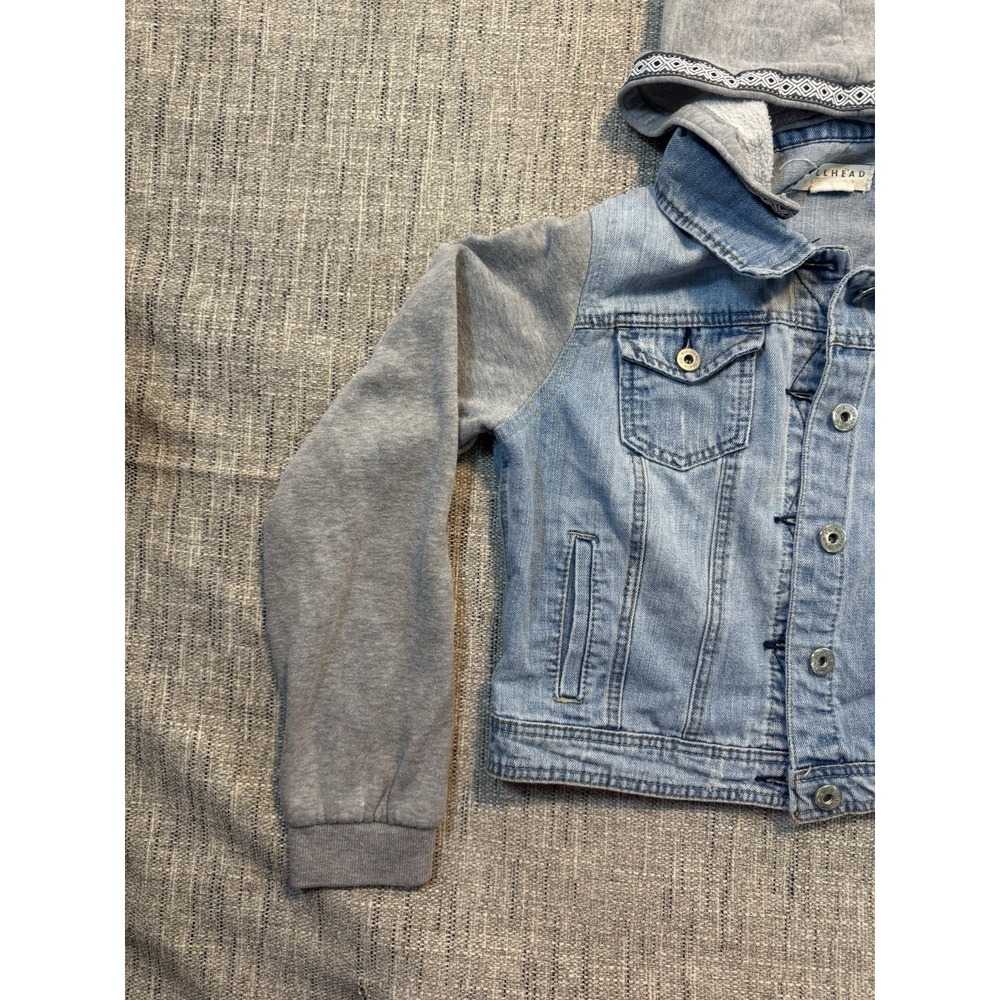 Bullhead Jeans Jacket Removable Hood Sweatshirt Girls Large - Picture 5 of 16
